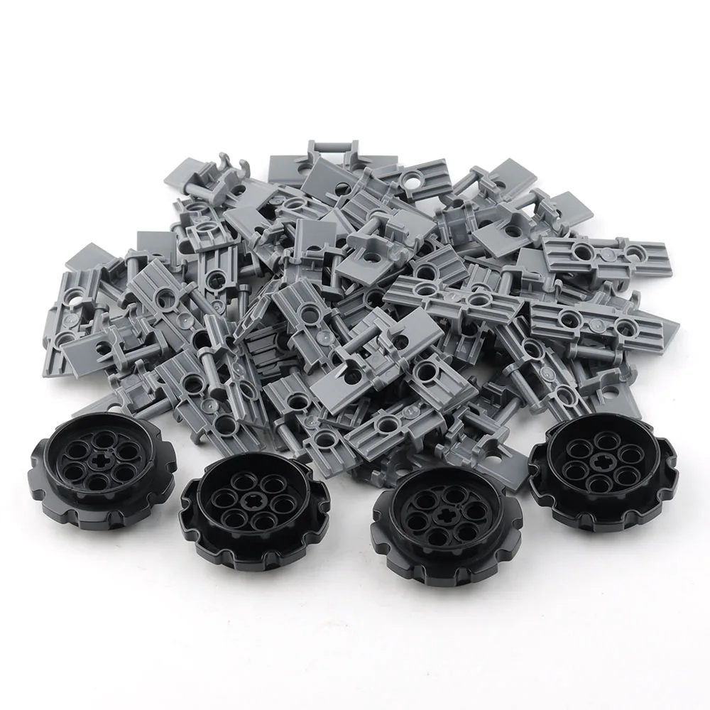 Chain Track Wheel Kit Technical Tracks Blocks Parts Wheels Pack Gears Tank Chain Crawler For 3711 3873 57518 88323 15379 14696