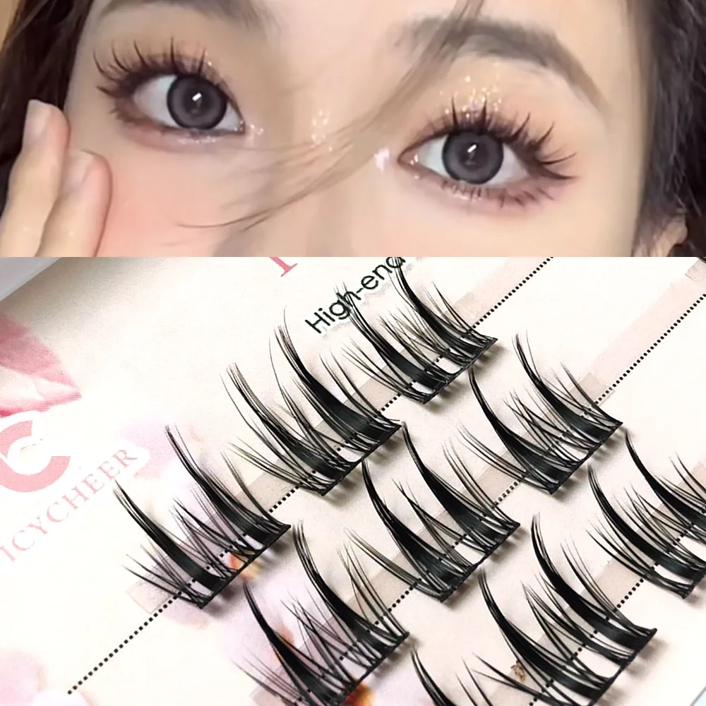 

3 Steps Wide Thin Band 3d Fulffy Individual Eyelash Extension Segmented Flase Lashes Dramatic Lash Bundles Eyelashes