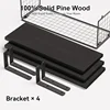 Wall Shelves Floating Mounted Wooden  Rack Kitchen Bathroom Organizer  Decor Garden Bathroom Accessories 4 Piece Set Wall shelfs 4