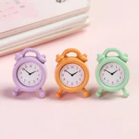 1Pc 1:12 Scale Alarm Clock Doll Kitchen Living Room Miniature Dollhouse Mini Home Decoration Toy Metal Candy Color Doll Clocks 3