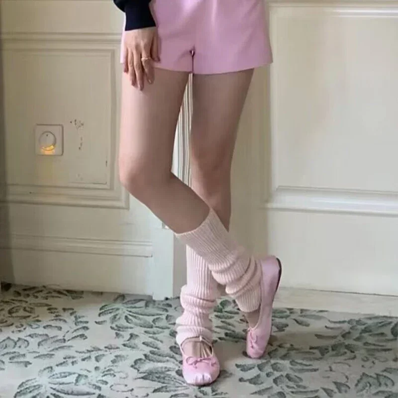 레그 워머, 일본 로리타 스테핑 양말 커버, Y2K, 소녀 양말, 니트 발 커버, 여성 양말, 고딕 커프스, 발목 워머