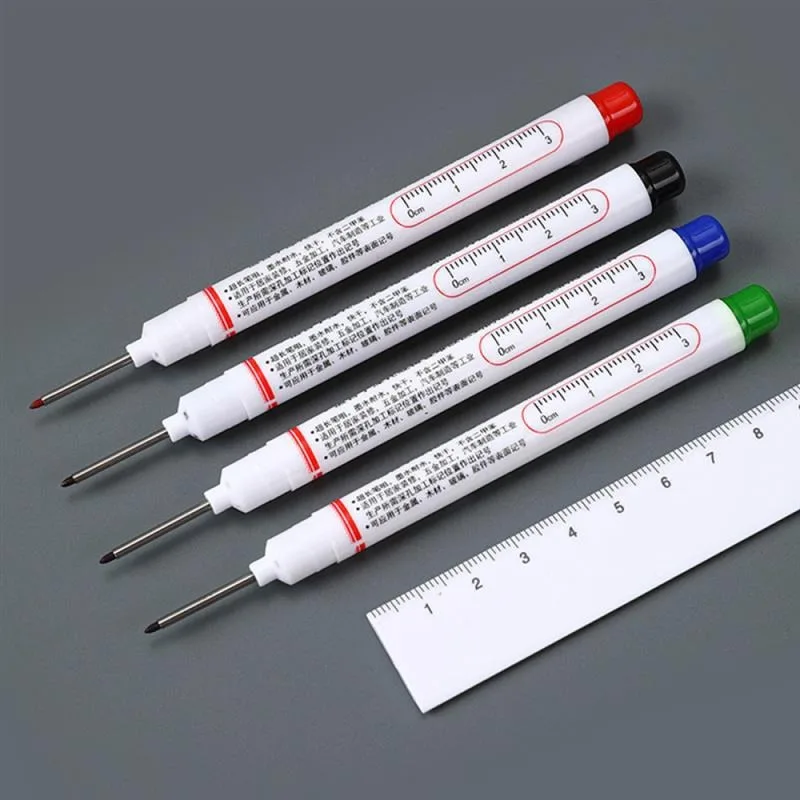 6Pcs/Set 20mm Deep Hole Long Head Paint Markers For Metal Perforating Pen Waterproof Bathroom Woodworking Decoration Graffiti white marker pens,marker pens,color marker pens,pen marker