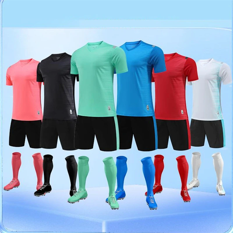 Children Soccer Jersey Top Grade Blank Soccer Kits Girl Boy Football Uniform Sportswear