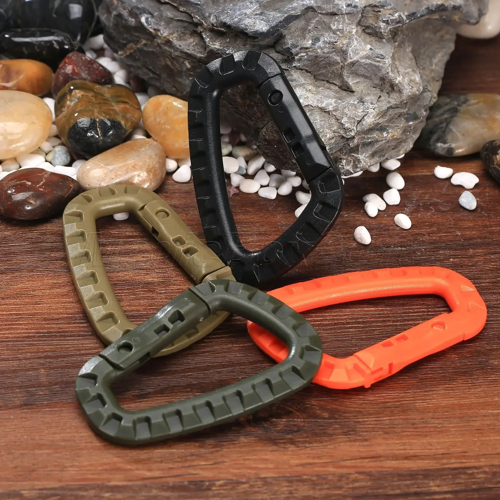 5 PCS Outdoor Plastic Carabiners Hanging Buckle Hook Keychain Bushcraft Survival Tool