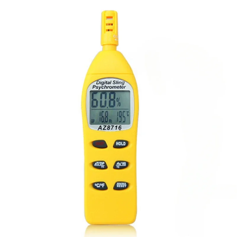 

Ручной цифровой карманный гигрометр AZ8716, высокоточный термометр с точкой росы и влажным шариком