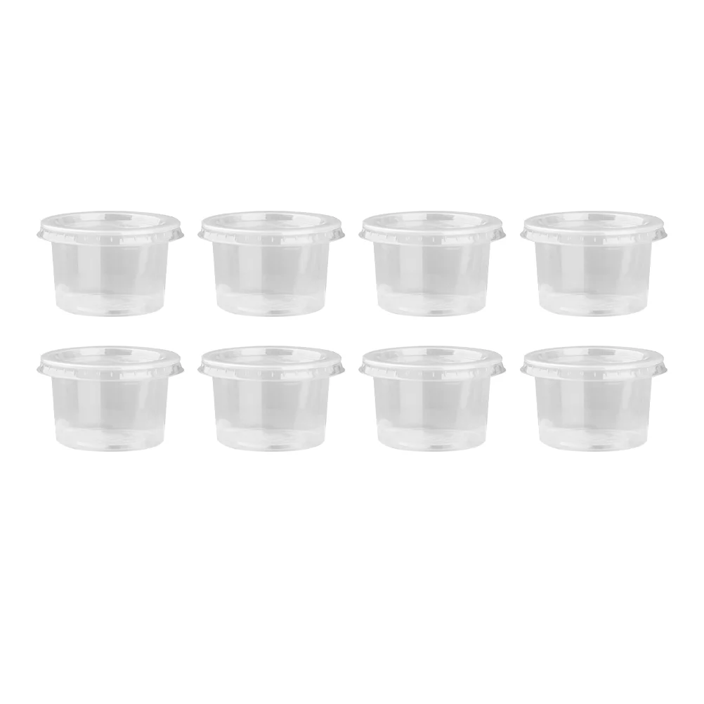 100/50PCS Disposable Plastic Container Clear Portion Cups Bowls with Lids for Mousses Sauce Jelly Yogurt Home Supplied plastic cups dessert cups plastic dessert cups