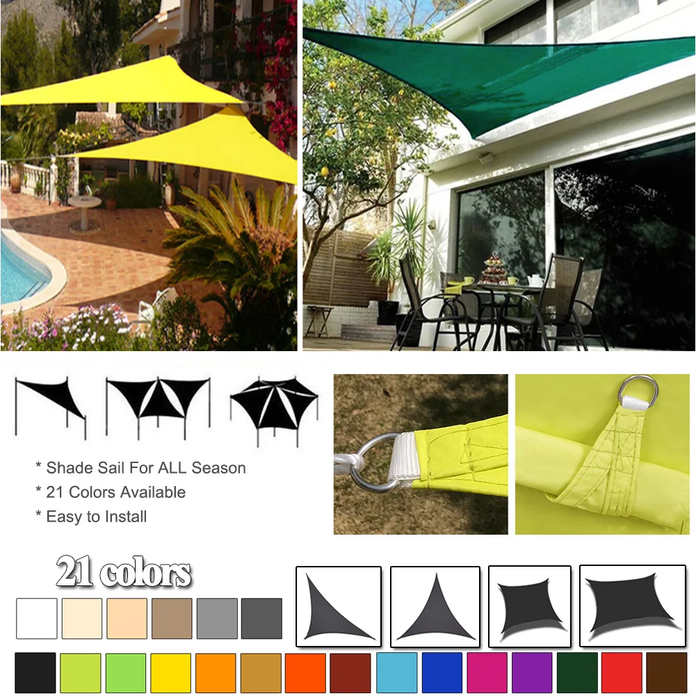 Shade Sail Patio Awning Outdoor Garden Pool Sun Canopy Shelter Cover 