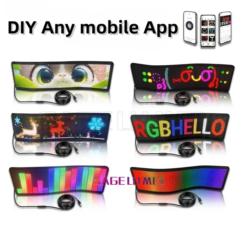 LED Screen Sign Advertising RGB Foldable Scrolling Message Display Board App Soft Flexible Led Panel Car Rear Window Display APP led modules led module