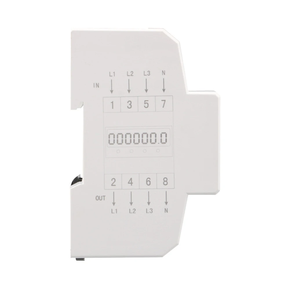 3 Phase 4 Wires Electric Energy Meter Din Rail Energy Meter 50/60HZ Power Consumption Monitor 100A LCD Backlight for Home Office