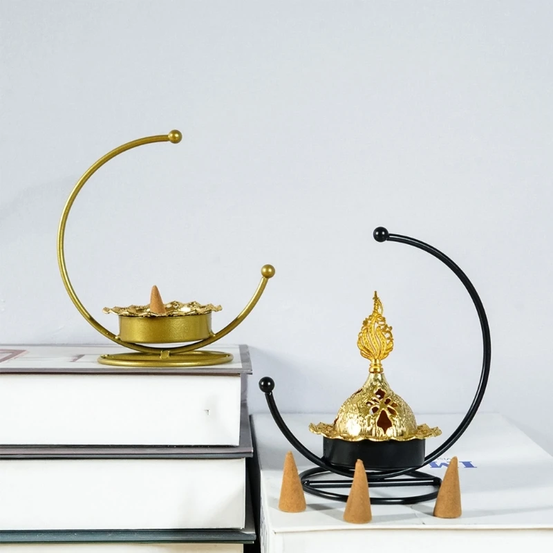 

Металлические горелки для благовоний, элегантный держатель для благовоний CrescentMoon для украшения дома, Прямая поставка
