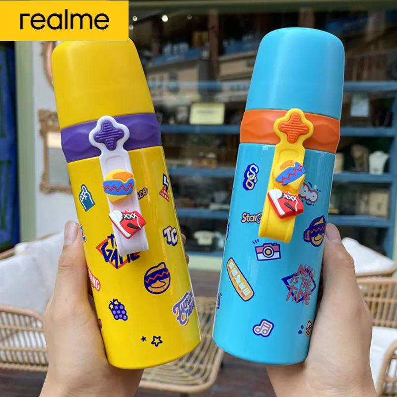 

Бутылка для напитков realme, подвесное украшение, утка, вакуумная фляжка, термос, мультяшная внутри и снаружи чашка из нержавеющей стали 304