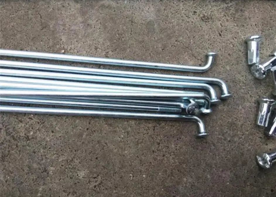 Electric Bike Parts 10G Diameter 3mm Length 50-240mm Spokes Steel with Matching Nuts Nipples 10 pcs/lot