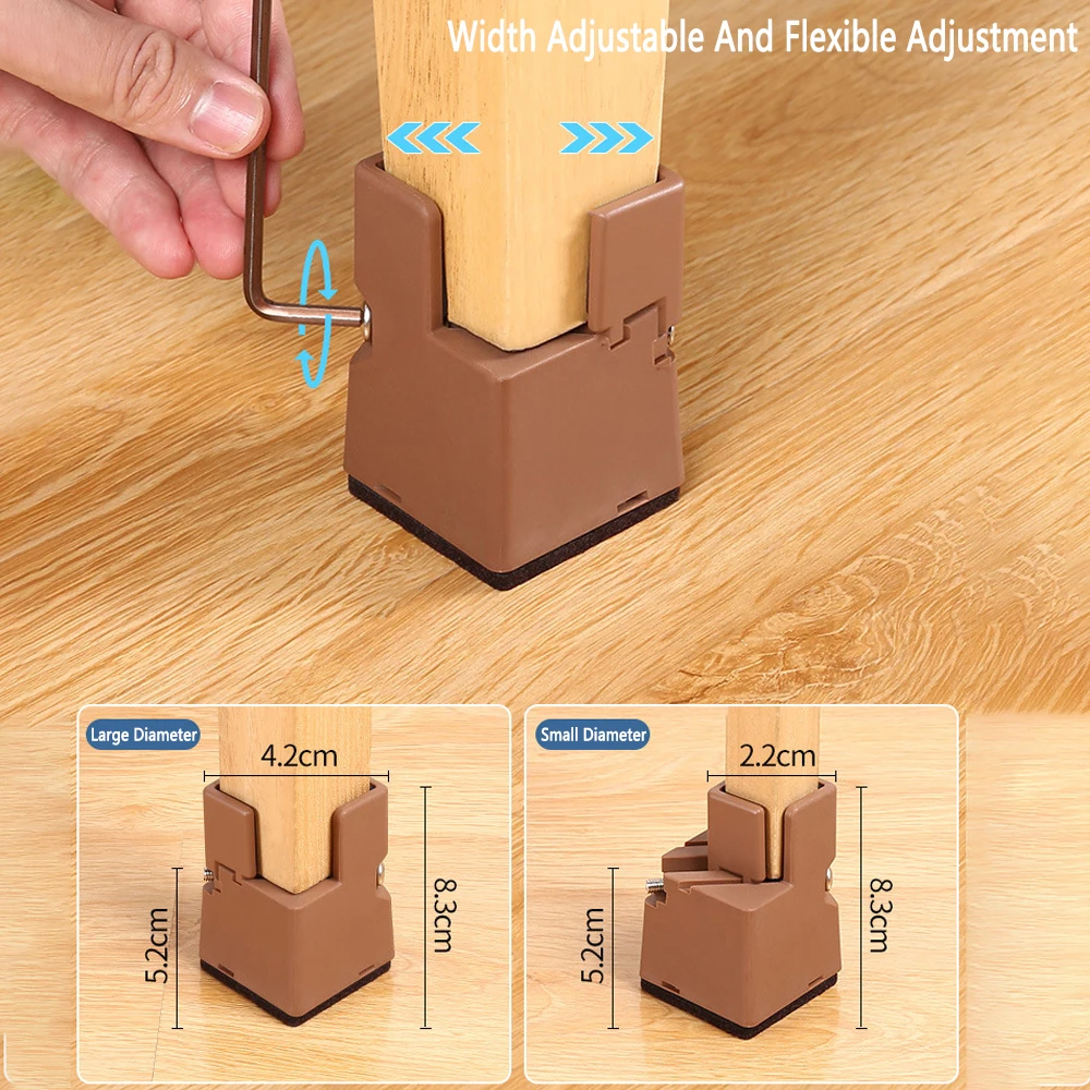 2PCS Adjustable Furniture Heightening Foot Pad Table Foot Pad Coffee Table Cabinet Base Pad Height Support Foot Pad Foot Bed