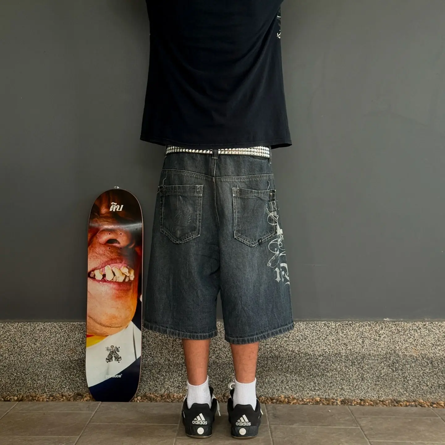 Streetwear Shorts Y2K Pants Hip Hop Retro Graphic Print Baggy Jenas Denim Gym Shorts Mens Womens High Waist Basketball denim shorts