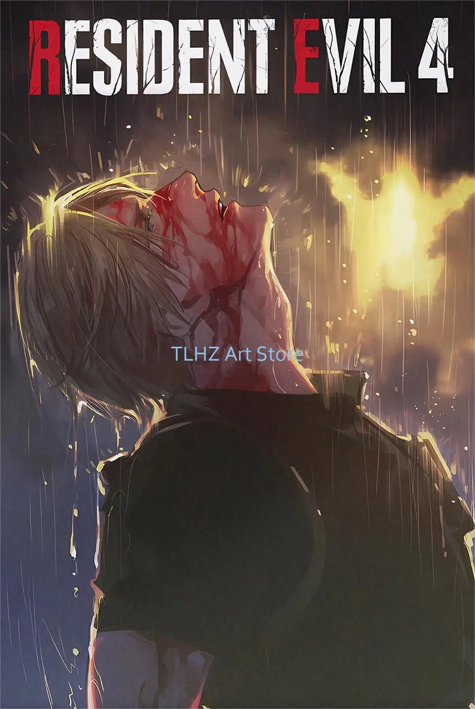 thumbnail image 1 of Pósteres y grabados del videojuego retro de moda R-Resident Leon Kennedy Evil, impresión en lienzo, arte de pared, imagen para decoración de sala de estar, regalo, 1 of 5
