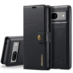 Premium Detachable Magnetic Leather Wallet & Removable Flip Cover for Google Pixel 8 Pro (Black)