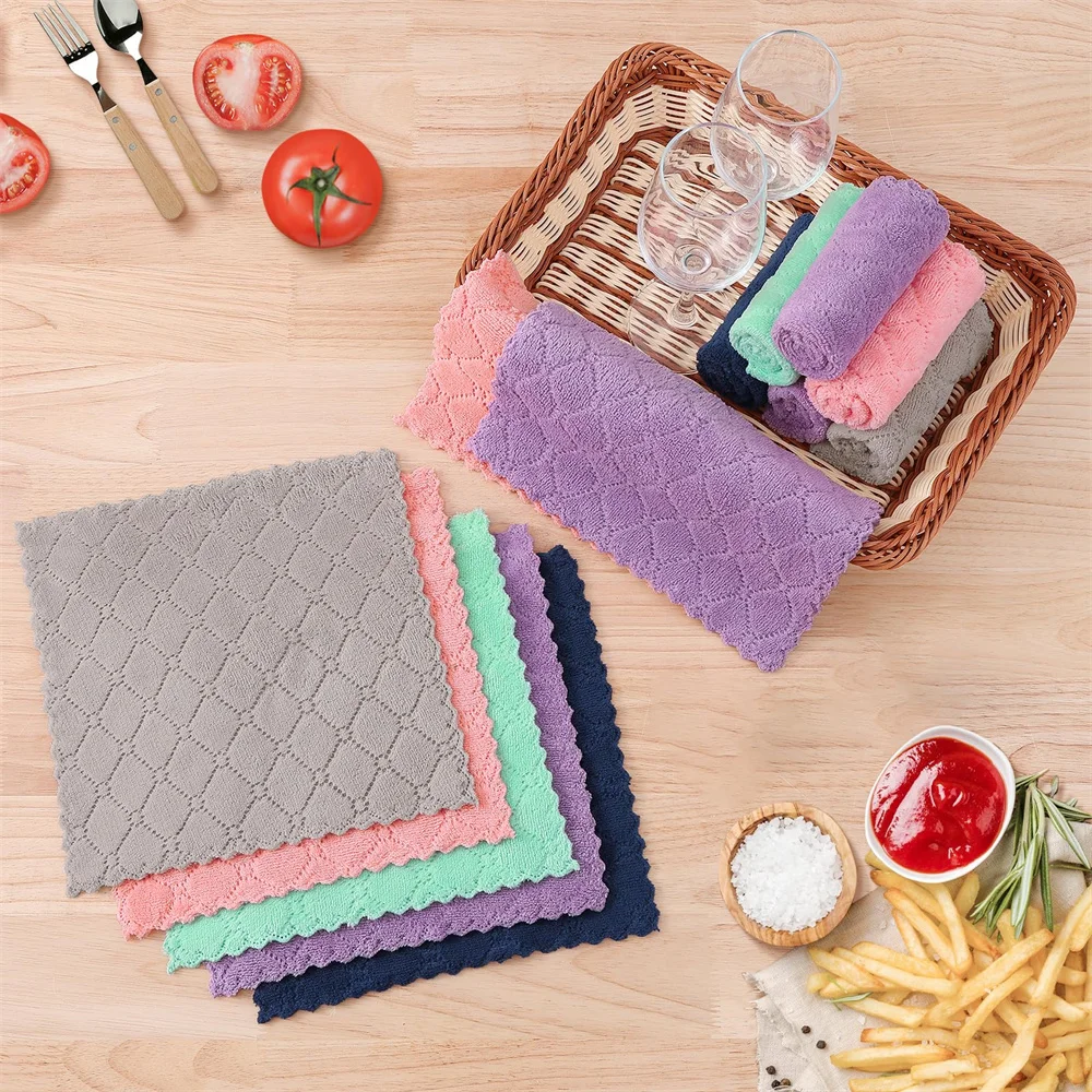 Homaxy 12pcs Microfiber Cleaning Cloth Kitchen Dish Cloths Towel