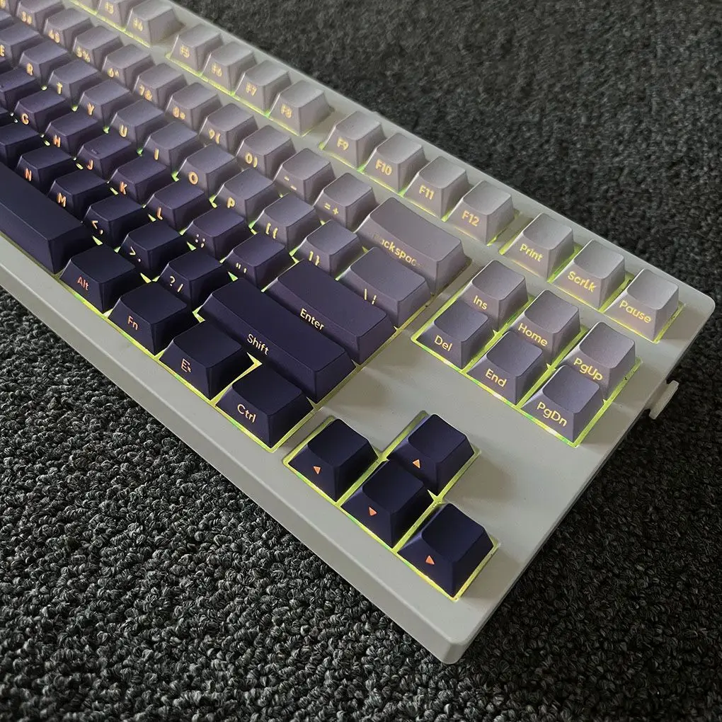 PBT Keycaps, Cherry MX Switches, Perfil OEM, Gradiente Roxo, 136 Chaves