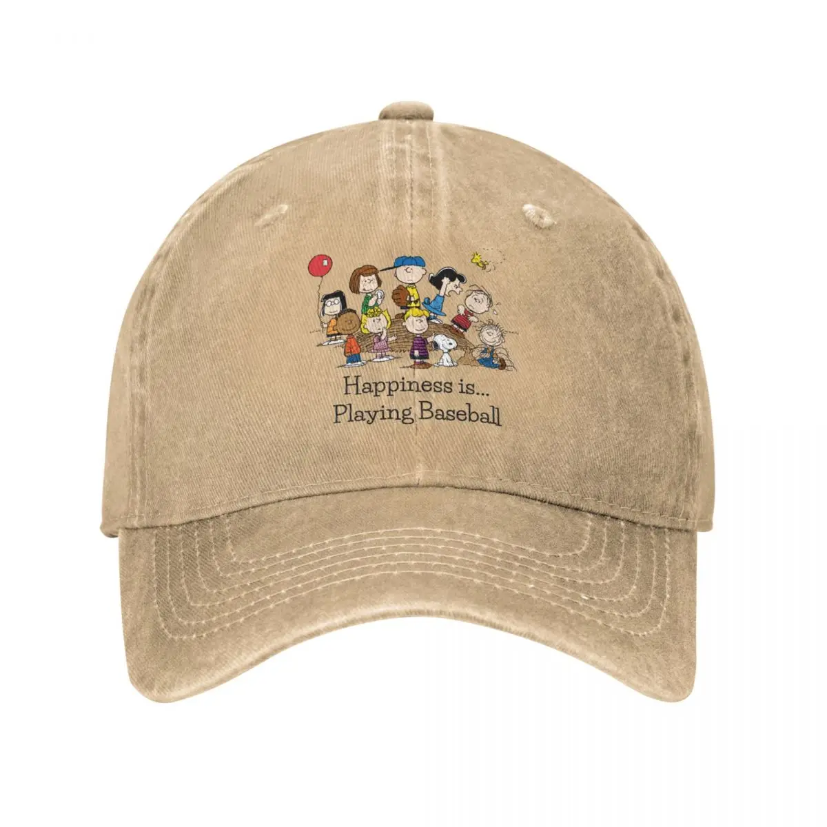 thumbnail image 1 of Gorra de béisbol Peanuts Snoopy Charlie Brown y Woodstock para hombres y mujeres, gorra ajustable con cierre trasero desgastado y lavado para exteriores, 1 of 5