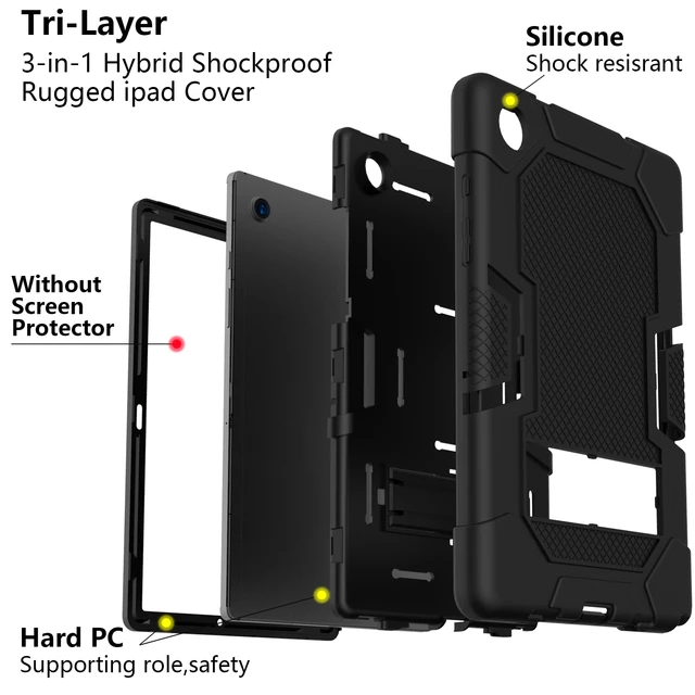 VPN-SS-X110 | Samsung Galaxy Tab A9 ( 8.7 ) SM-X110 / SM-X115 | 3 layers  Protective Rugged Case with kick-stand