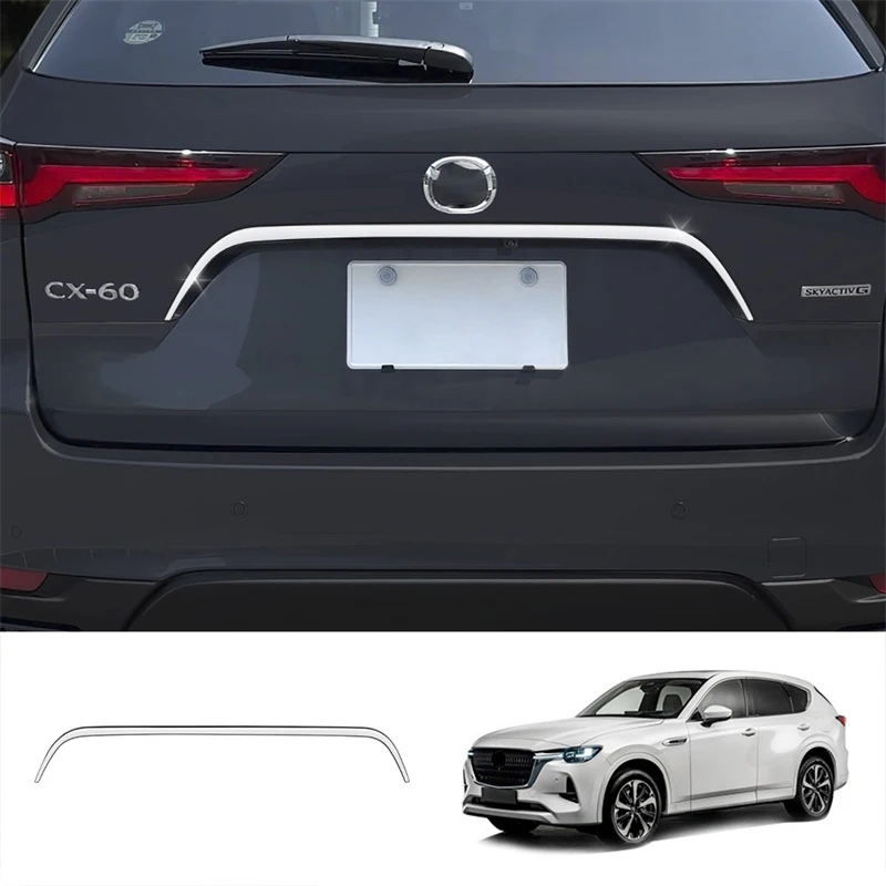 

For Car Trunk Rear Trim Strip Mazda CX-60 License Plate Decoration Accessories Body Kit 2022 2023 Year