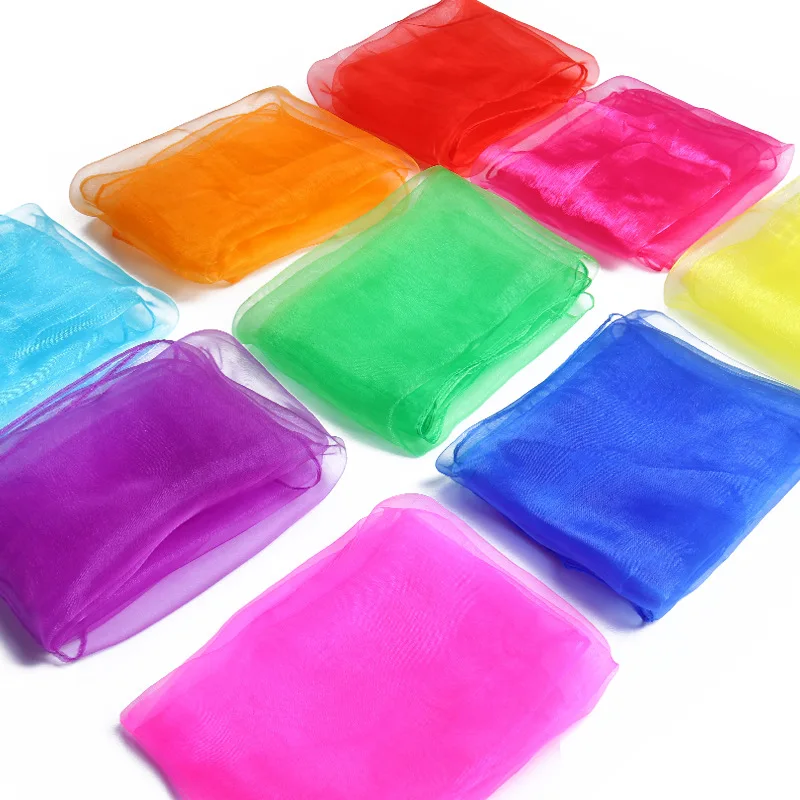 10Pcs/pack 60x60cm Dance Show Transparent Square Scarf Candy Color Solid Scarf Women Summer Spring Neckerchief transparent scarf