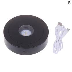 Illuminated Rotating Display Stand with Adjustable Speed and 7 Light Modes (B)
