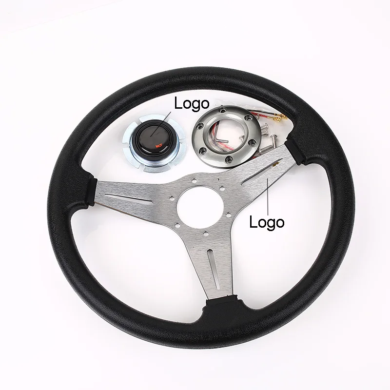 Universal 14inch Leather Steering Wheel Drift Sport Steering Wheels hollow car steering wheel