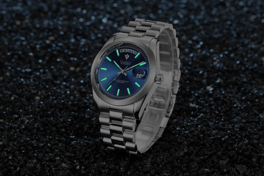CADISEN Watch for Men 2022 New C8203 Japan Miyota-8285 Movement Mechanical Watches Stainless Steel Waterproof Automatic Watches