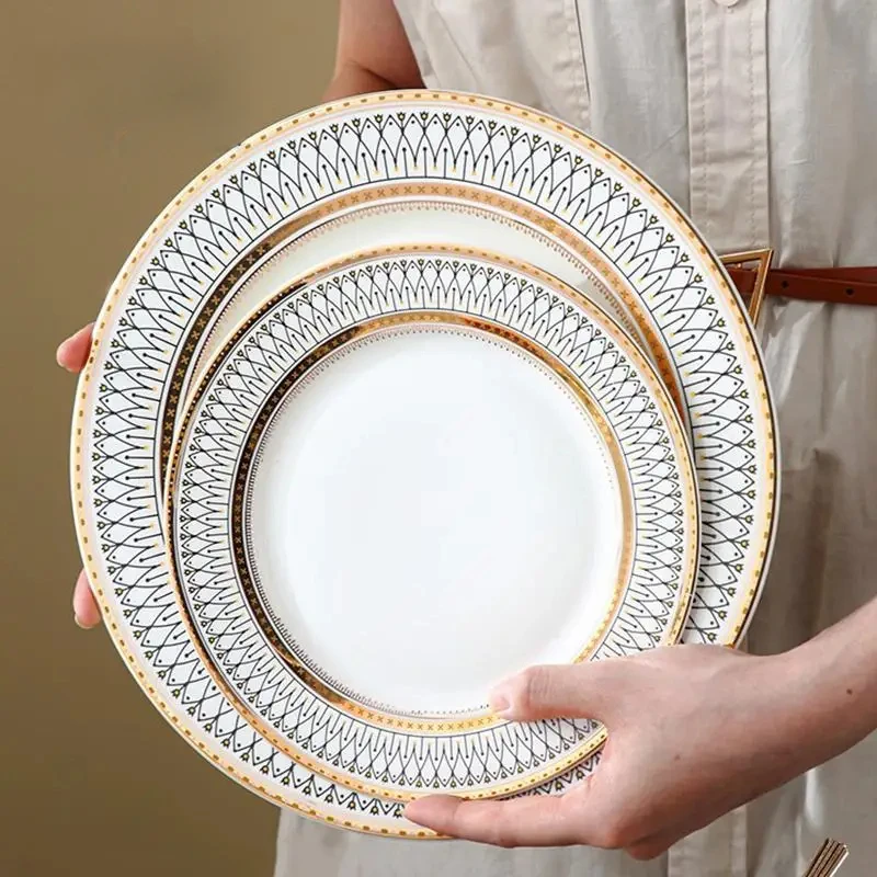 European style ceramic desserts, salad plates, restaurants, light luxury dishes, kitchen utensils