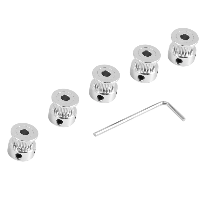 알루미늄 타이밍 벨트 도르래, 톱니 20 개, 구멍 5mm, 너비 6mm, 3D 프린터 Prusa I3 용 렌치, 5 개