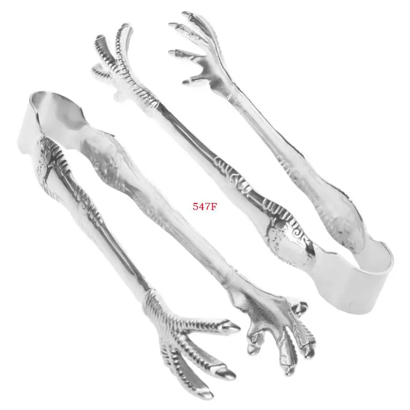 547F Stainless Steel Ice Tongs Kitchen Bar Small Serving Tongs Claw Sugar