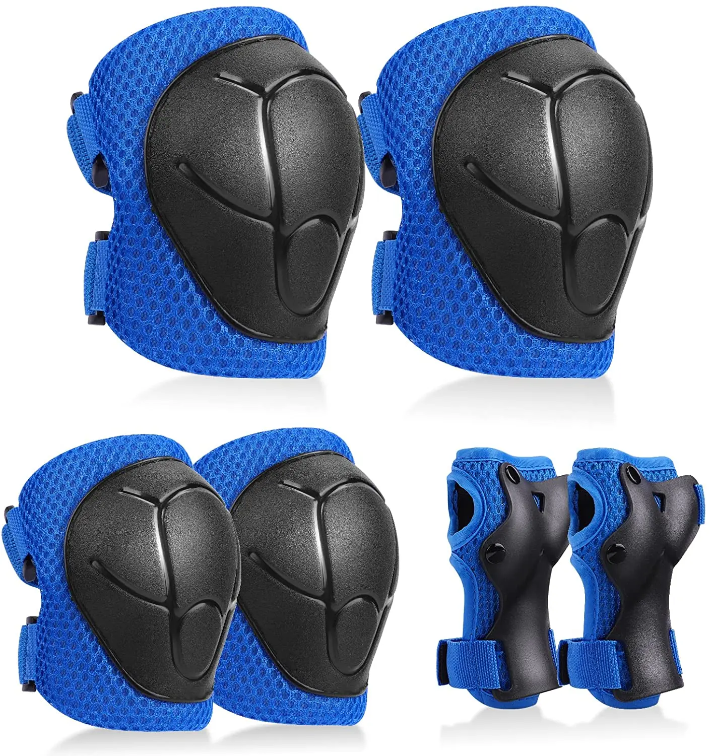 

Kids Knee Pads Set Protective Gear Knee Elbow Pads with Adjustable Wrist Guards Toddler Children Protection for Rollerblading