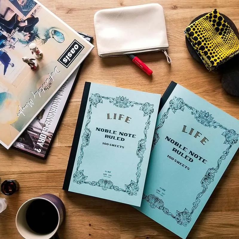 Japanese LIFE noble note section Notebook 100sheets Grid/Horizontal A4 A5 B4 B5 Pen Writing Notebook Office Stationery Supplies - 2