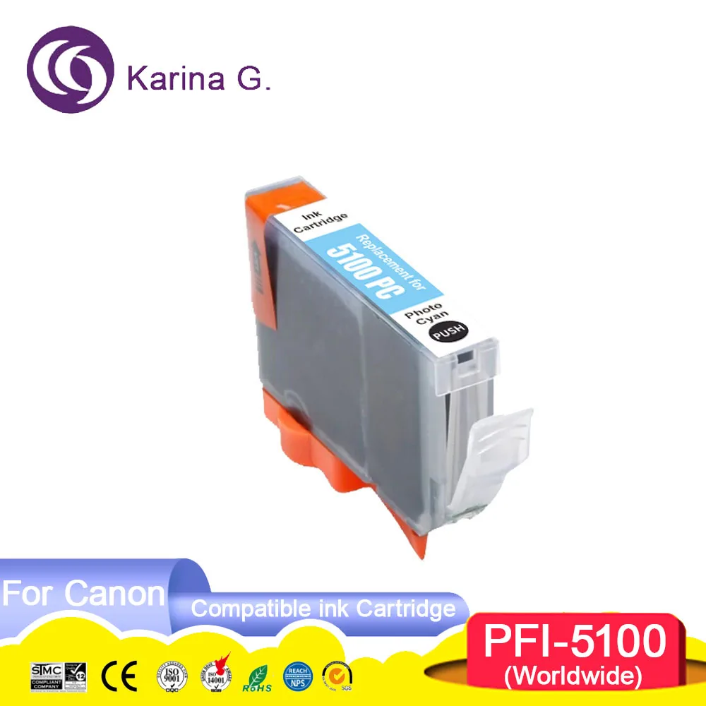 PFI 5100 PFI5100 PFI-5100 Premium Color Compatible Inkjet Ink Cartridge for ima