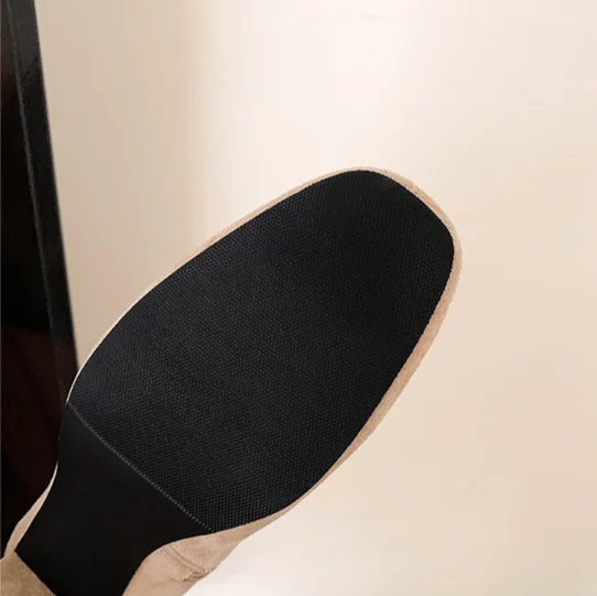 style practical wear~New SW round toe thick high-heeled elastic sock slim boots, women's short boots_voghion.com