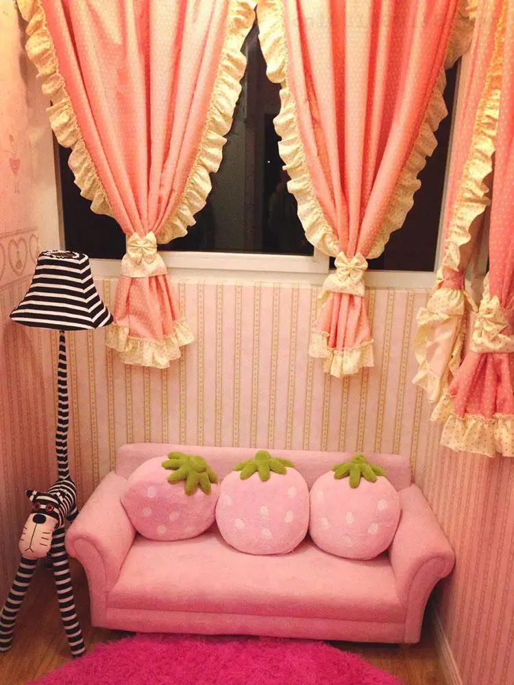 Children's Lazy Sofa Fabric Princess Baby Lazy Seat Strawberry Combination Sofa Child Mini Cute