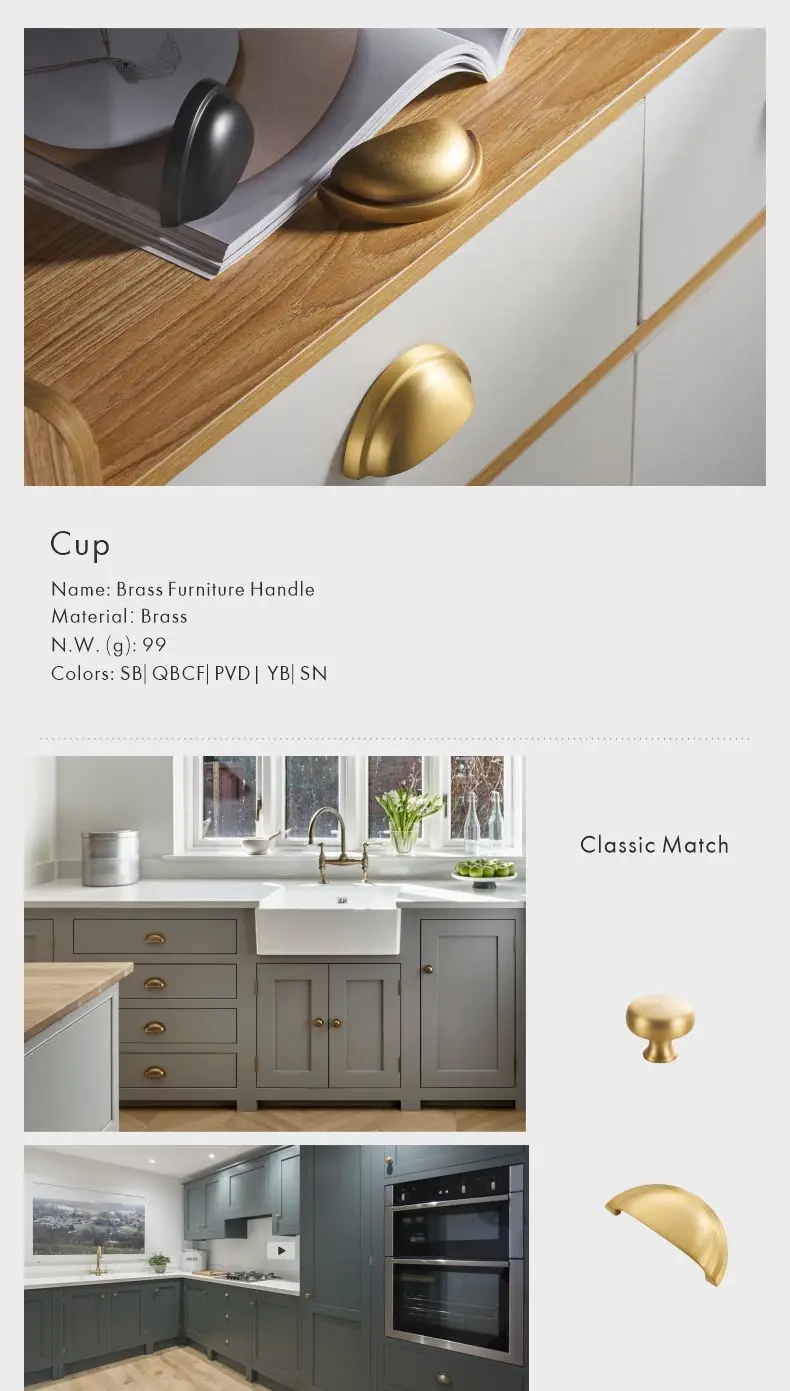 Description Picture 4 of itemDooroom Brass Furniture Handles Matt Brushed Nickel Yellow Bronze Cup Handle Cupboard Wardrobe Dresser Shoe Box Drawer Bin Pulls