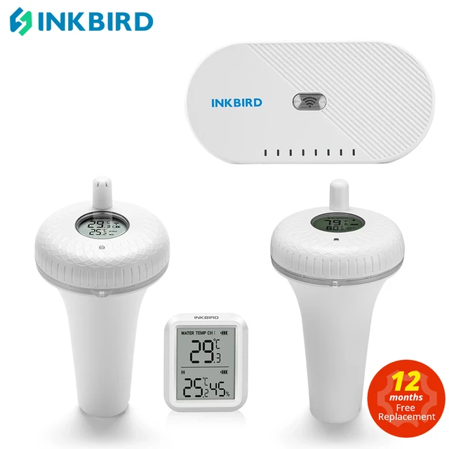 INKBIRD Floating Digital Pool Thermometer Indoor Outdoor Thermometer IPX7  Waterproof for Swimming Pool,Bath Water,Spas,Aquariums