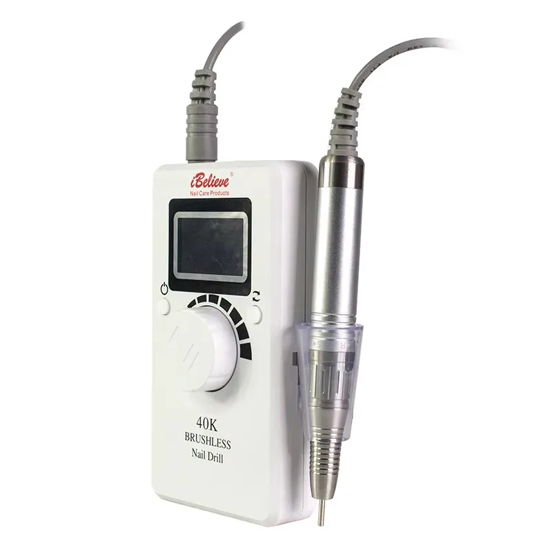 두 개의 LCD 디스플레이가 있는 40000rpm 90W 강력 무선 브러시리스 네일 전동 드릴 머신 (매니큐어용)