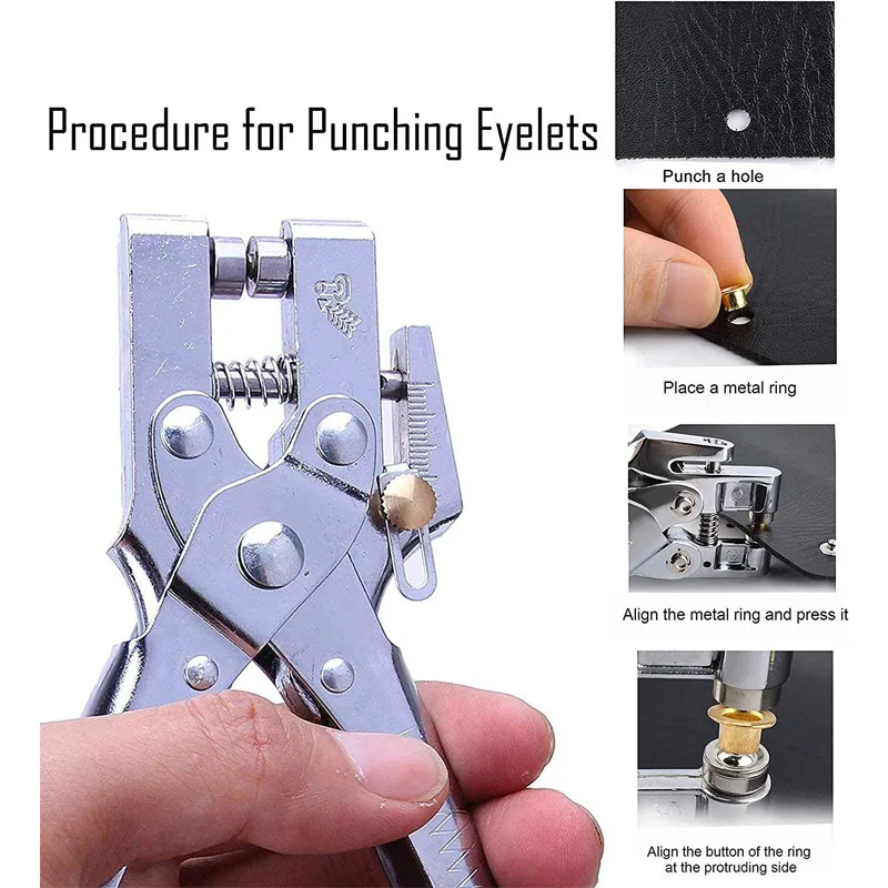Eyelet punch tool set Eyelet grommet ring Eyelet grommet ring kit Grommet eyelet kit Grommet punch tool Grommet tool kit Grommet tool Eyelet grommet dies 12Colors 5mm Metal Grommets Kit Metal Eyelets Kits Shoe Eyelets Grommet Sets for Leather Fabric Belt Clothes Crafts