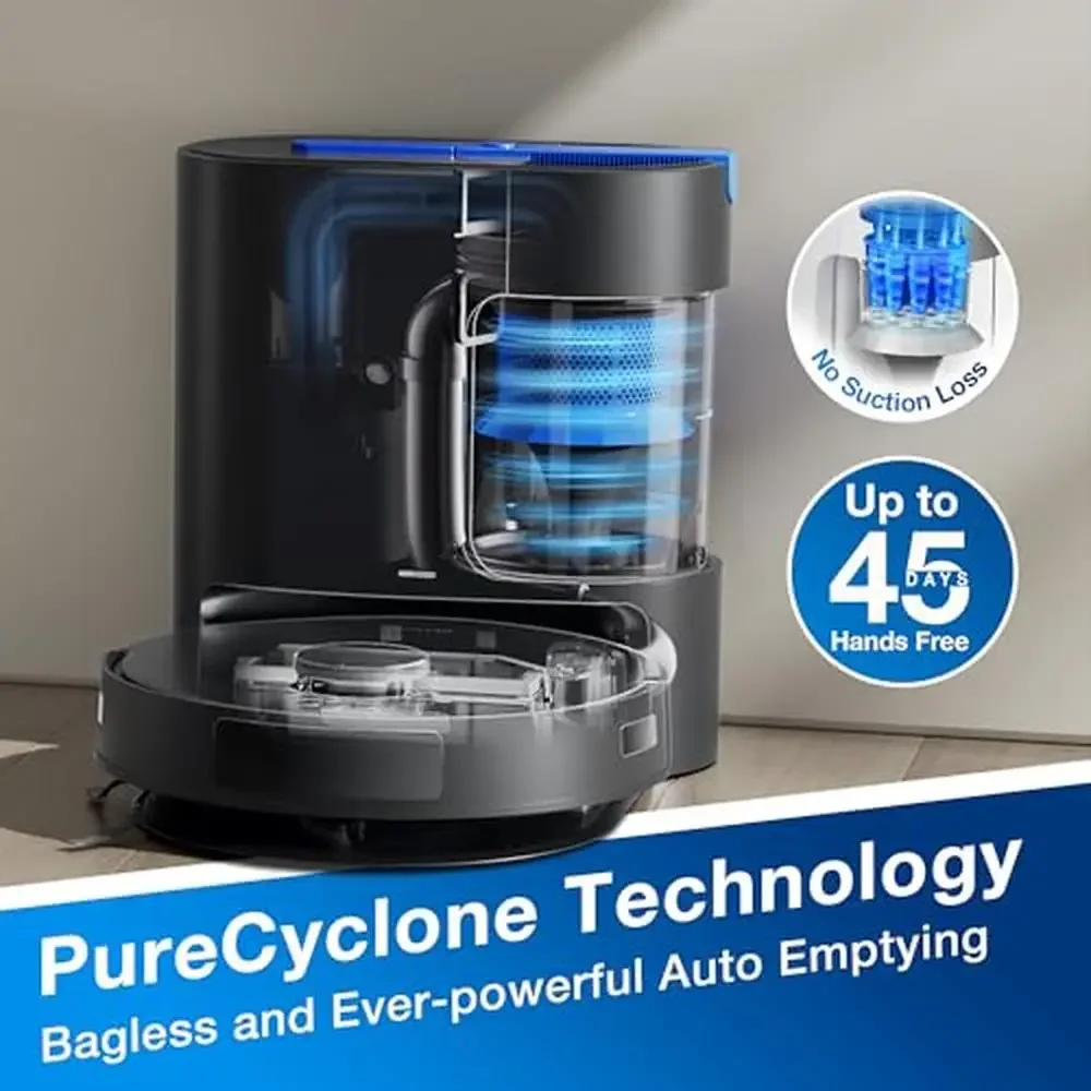 DEEBOT N20 Plus Robot Vacuum Mop Bagless Self Emptying Station 8000Pa Powerful Suction Ant-Tangle Technology 45-Day Cleaning 2