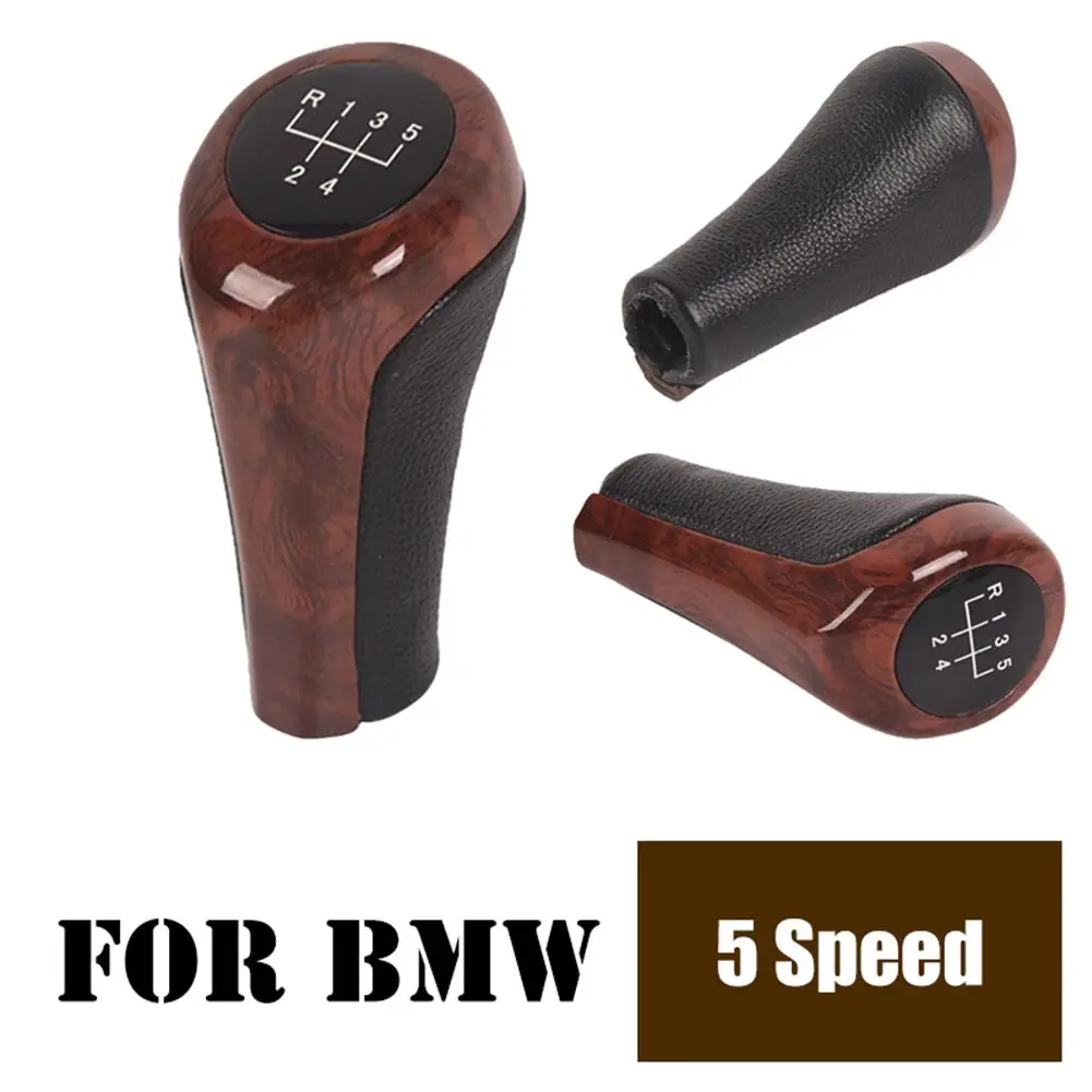

28) High Quality Leather Gear Shift Knob with Wood Grain Design as a Replacement for BMW E30 E36 E46 E39 E34 Z3 E53