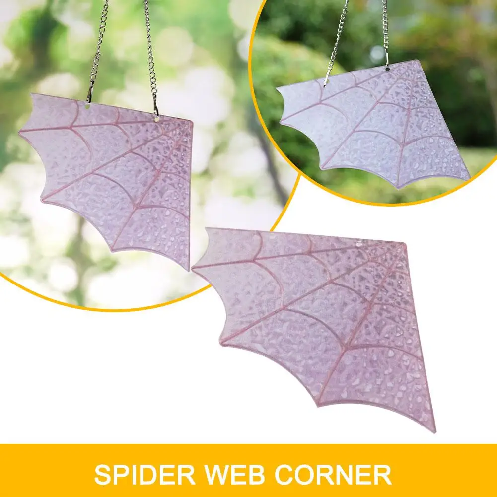 Spiderweb Door Topper Spider Webs Stained Acrylic Window Wall Hanging Door Frame Ornament For Vacation Bedroom Livingroom