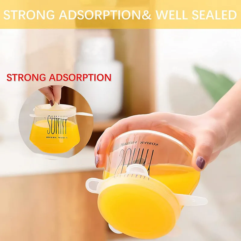 Silicone Stretch Food Covers Kitchen Fresh-keeping Lids Food Caps Elastic Expandable Microwave Airtight Plastic Wrap food cover fresh keeping cover microwave cover preservation cover