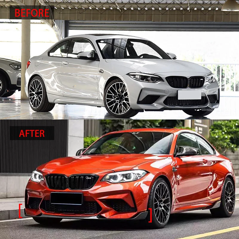 BMW F87 M2 CS 쿠페 MP 스타일 프론트 범퍼 립 디퓨저 스포일러 립 범퍼 가드 스플리터 바디 키트 3개 (2015년부터 2021년까지)