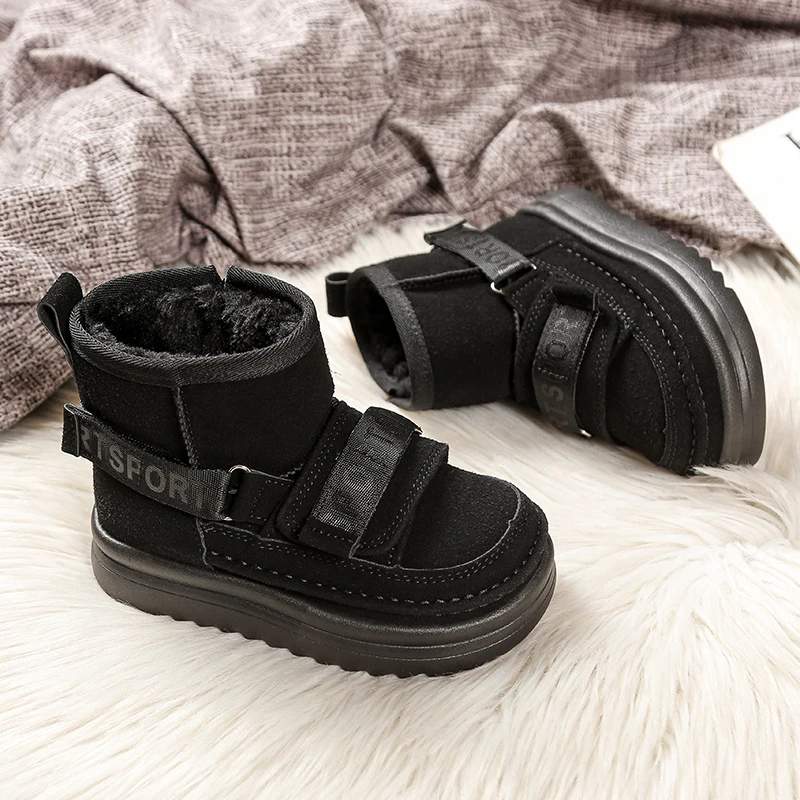Children's snow boots, winter new styles for boys and girls, big cotton shoes with plush winter shoes, baby snow cotton
