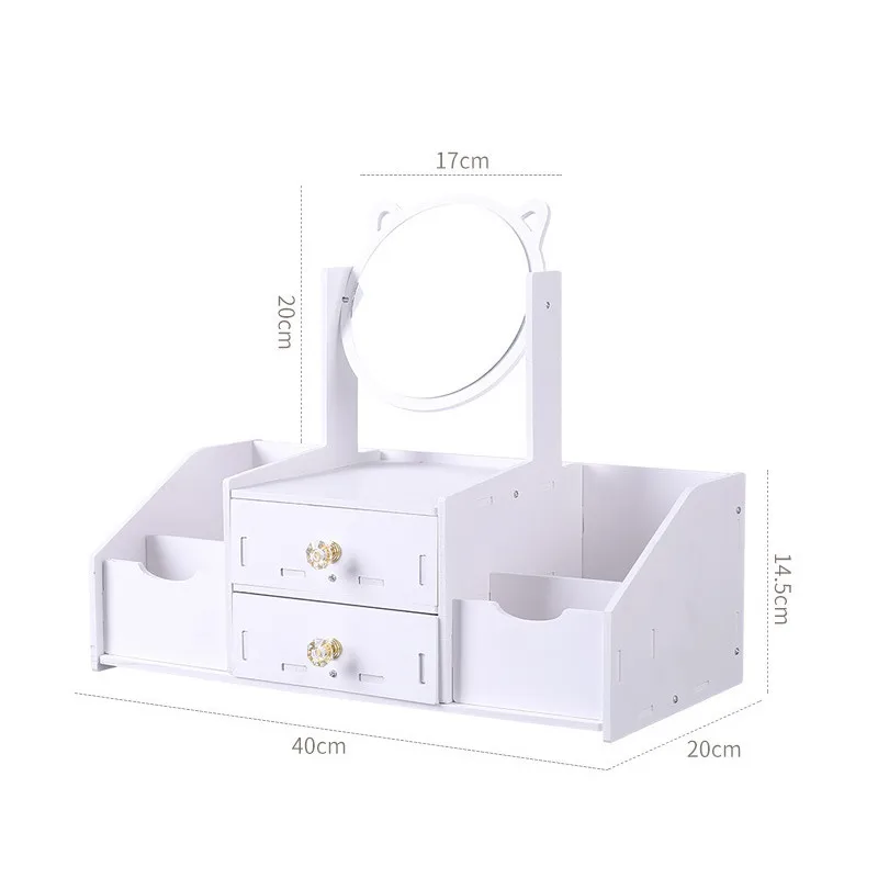 Makeup Organizer Large Capacity Cosmetic Storage Box Drawer Storage  Jewelry Box Desktop NailPolish Makeup Container With Mirror 6