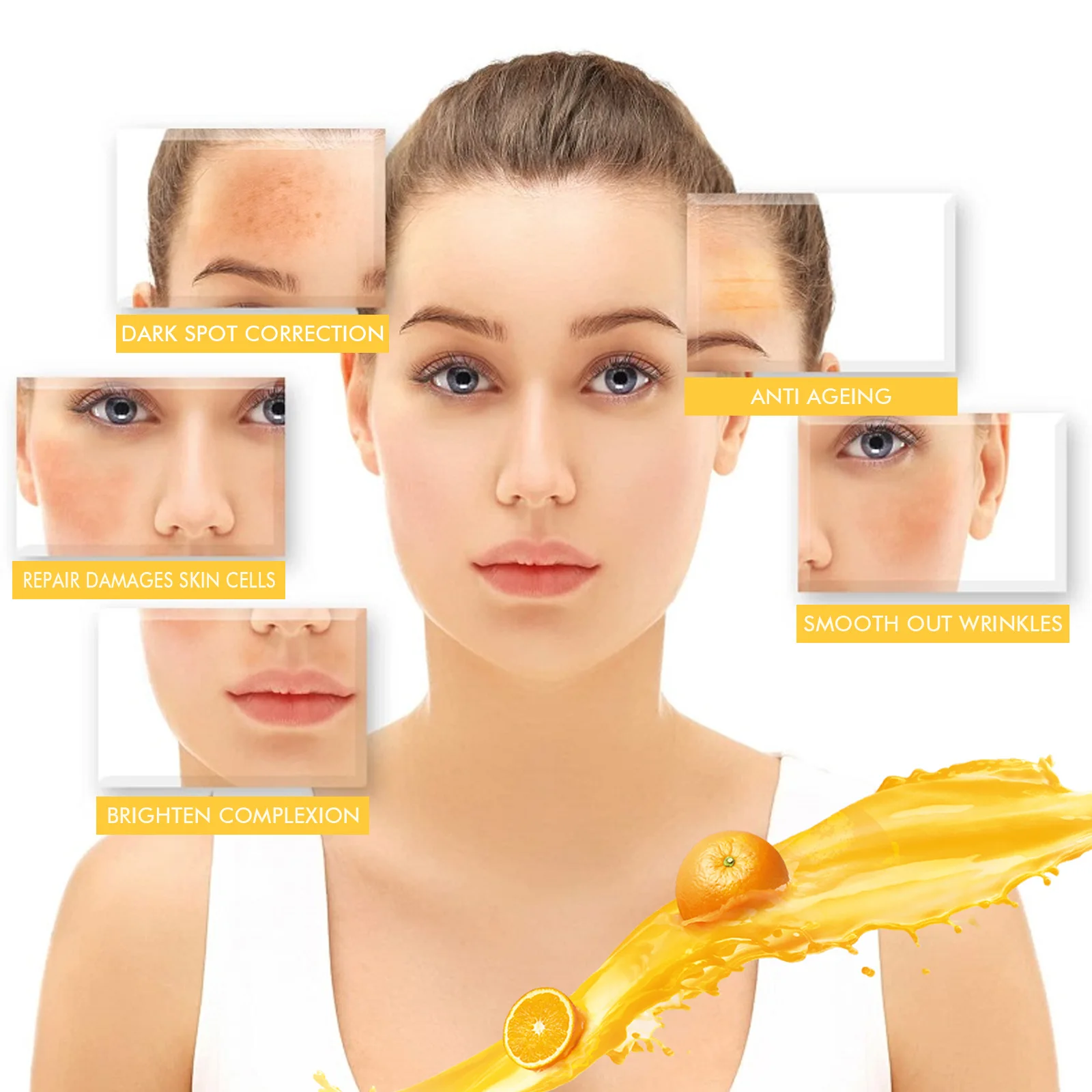 Vitamin C Whitening Serum Face Freckle Remover Fade Dark Spot Pigment Melanin Corrector Brightening Skin Whitening Serum Female_voghion.com