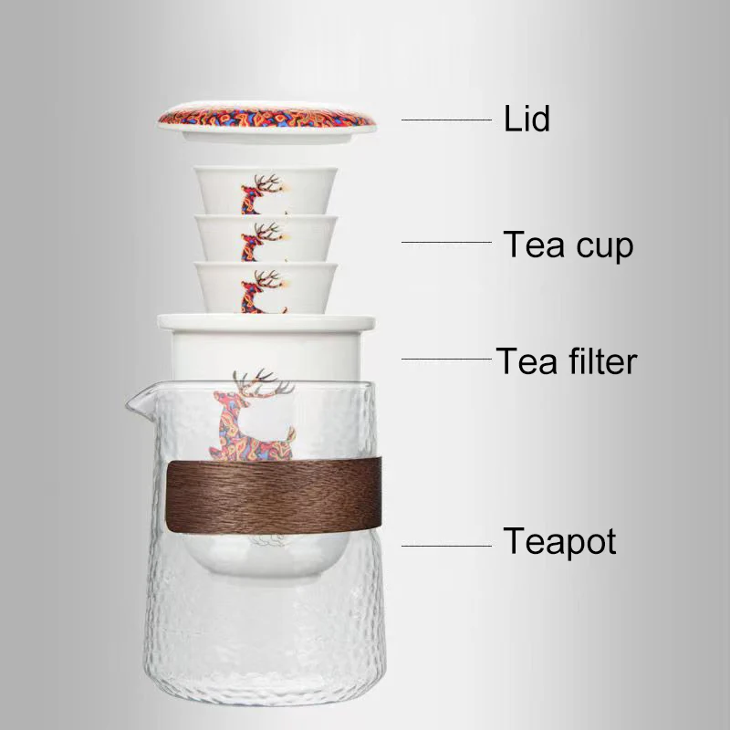 High quality white porcelain travel tea set 3 cup 1 pot 1bag,tea cup teapot Chinese ceramic teapot kettle porcelain gaiwan mug